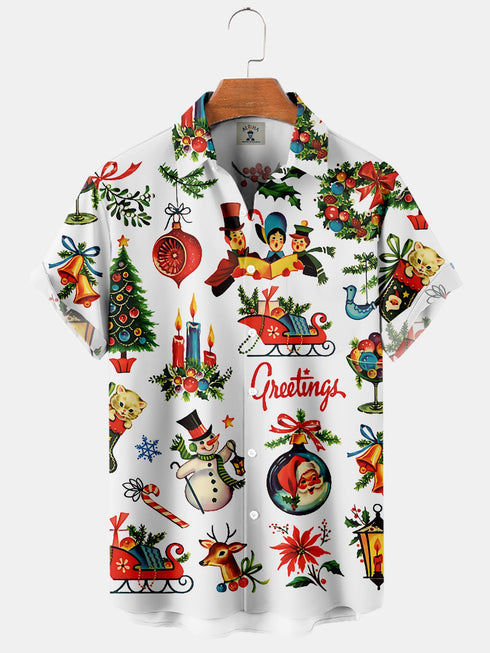 Men's Christmas Funny Graphic Short Sleeve Hawaiian Shirt